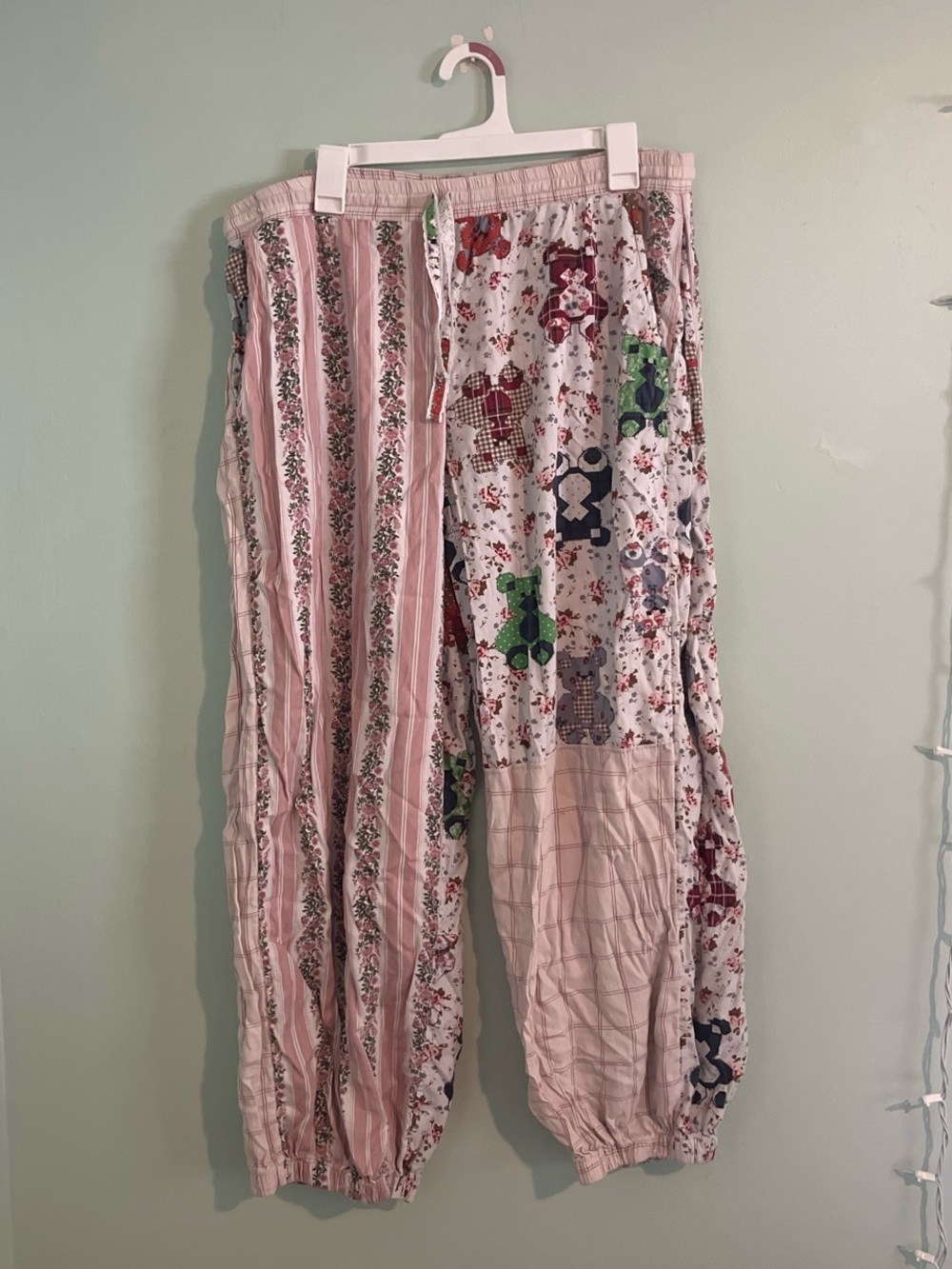 Urban Outfitters Pink Patchwork Floral & Toy-Print Joggers